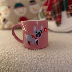 Threshold French Bulldog Love Ceramic Pink Coffee Mug W/ Dog & Red Heart